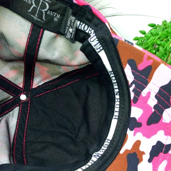 NWOT Robin Ruth NYC Pink Camouflage Adjustable Cap - Picture 3 of 6